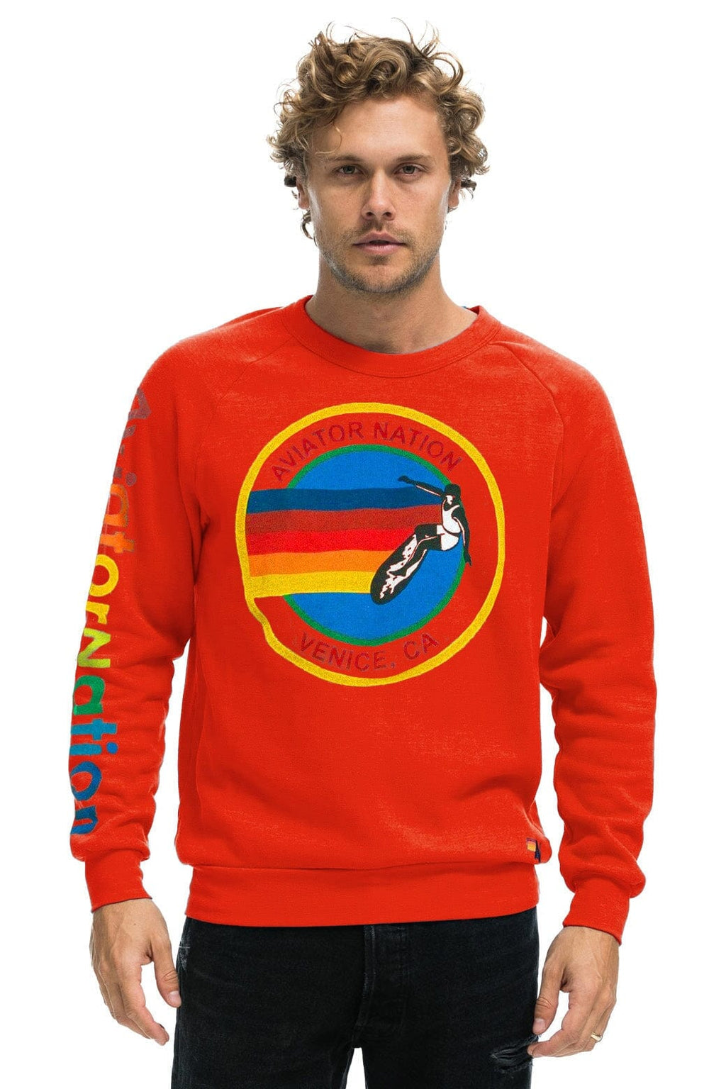 Retro AVIATOR NATION VENICE SWEATSHIRT - RED