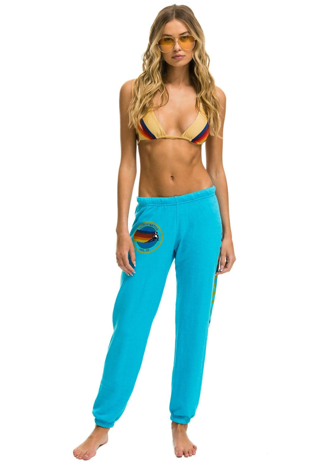 Retro AVIATOR NATION VAIL SWEATPANTS - NEON BLUE