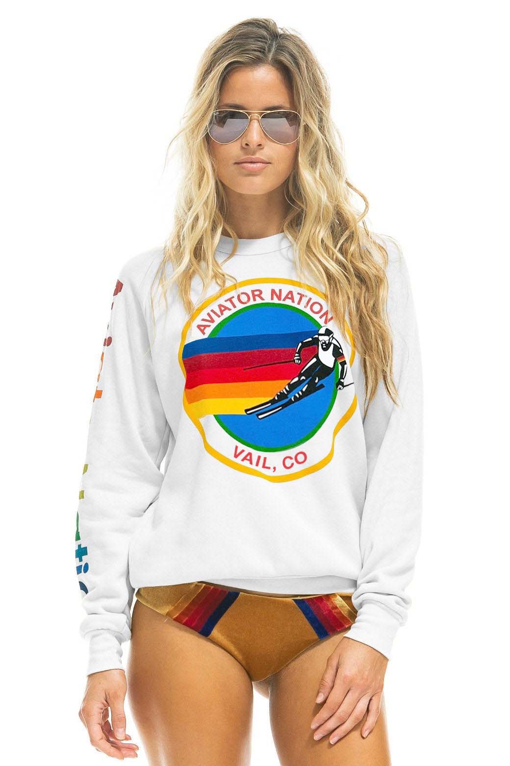 Retro AVIATOR NATION VAIL SWEATSHIRT - WHITE