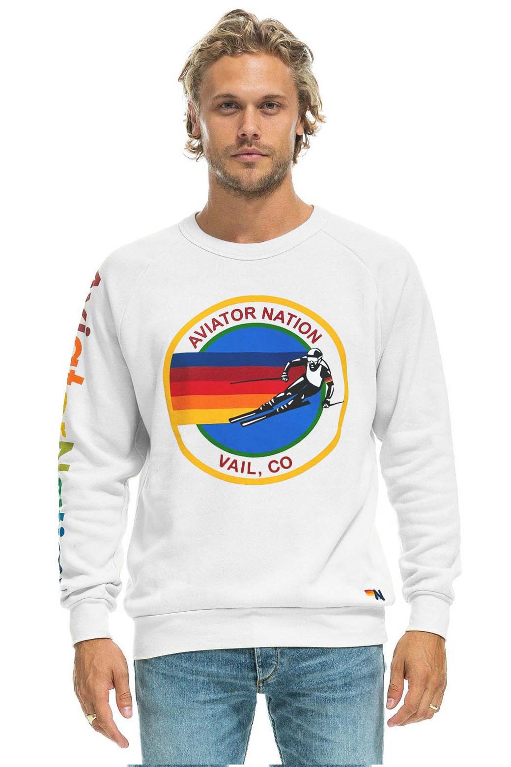 Retro AVIATOR NATION VAIL SWEATSHIRT - WHITE