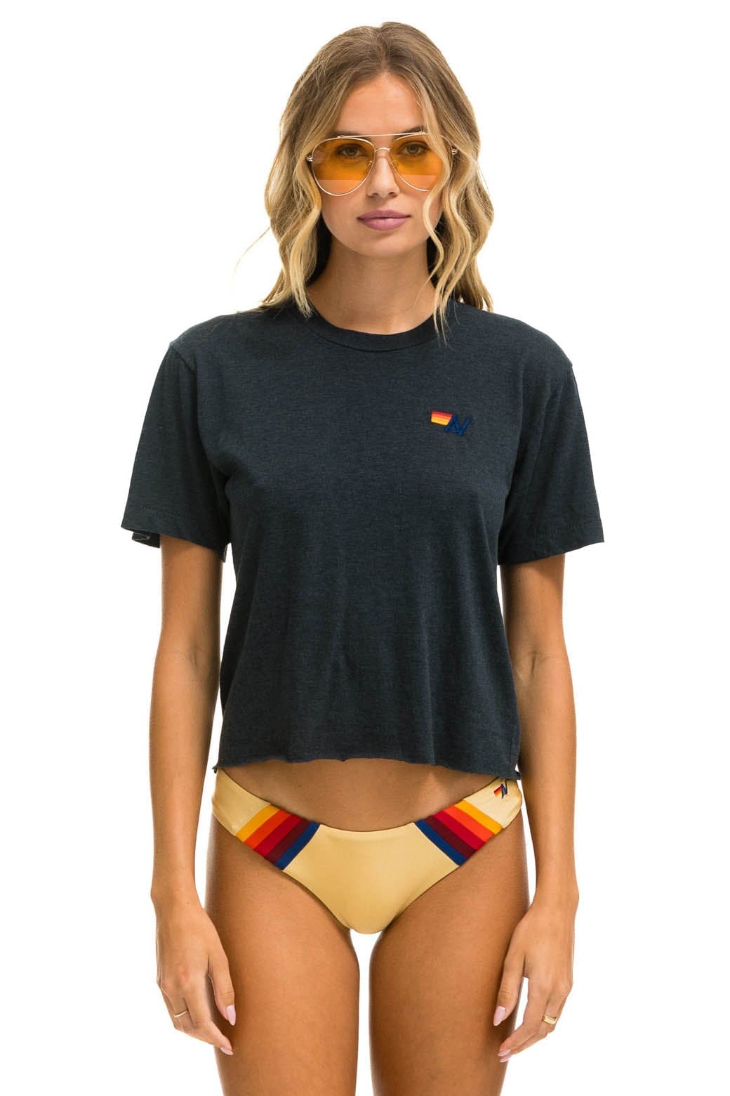 Retro BASIC BOYFRIEND TEE - CHARCOAL