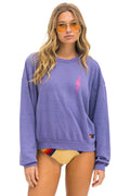 Retro BOLT 2 RELAXED CREW SWEATSHIRT - LAVENDER NEON PINK