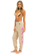 Retro BOLT 4 SWEATPANTS - SAND NEON PINK