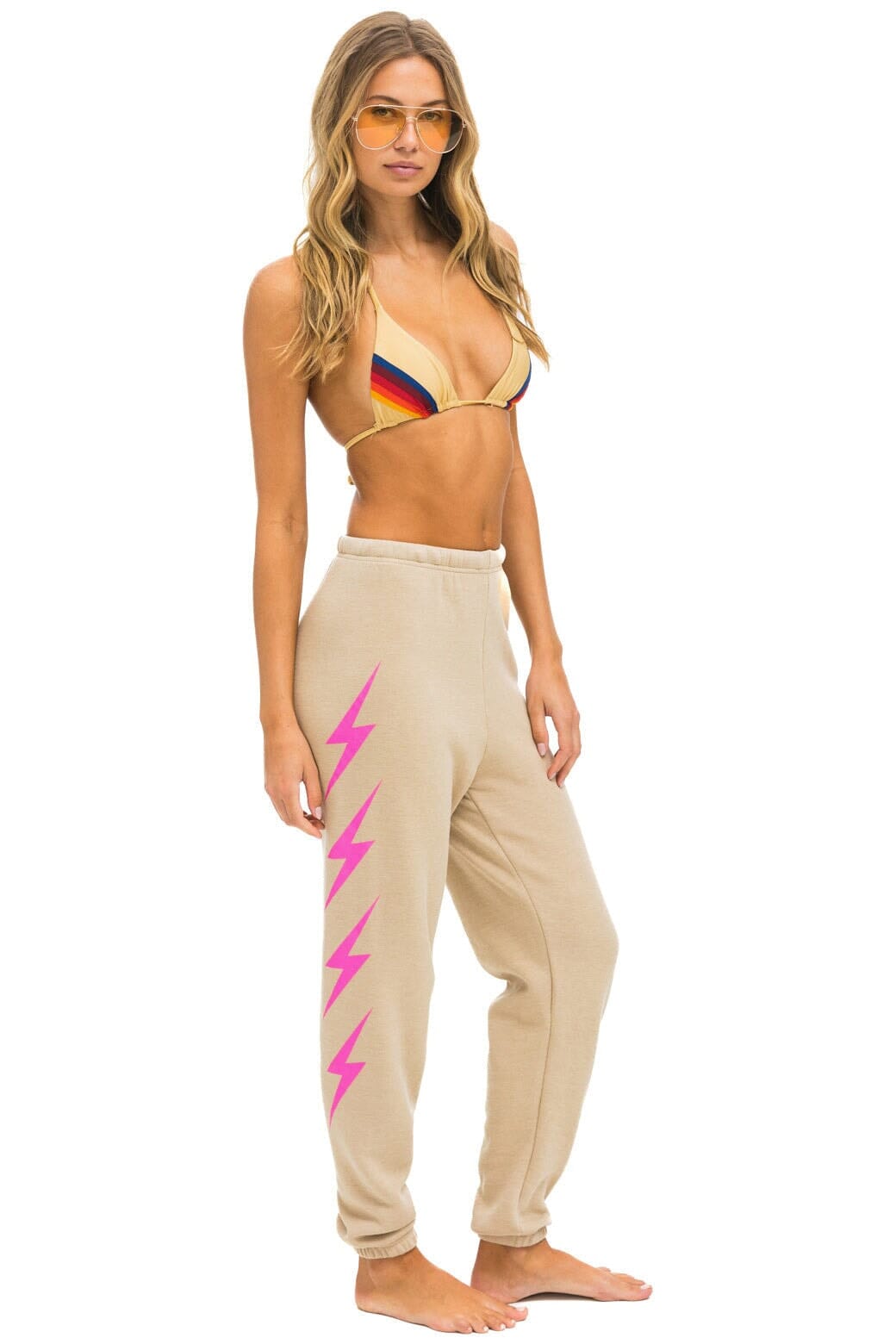 Retro BOLT 4 SWEATPANTS - SAND NEON PINK