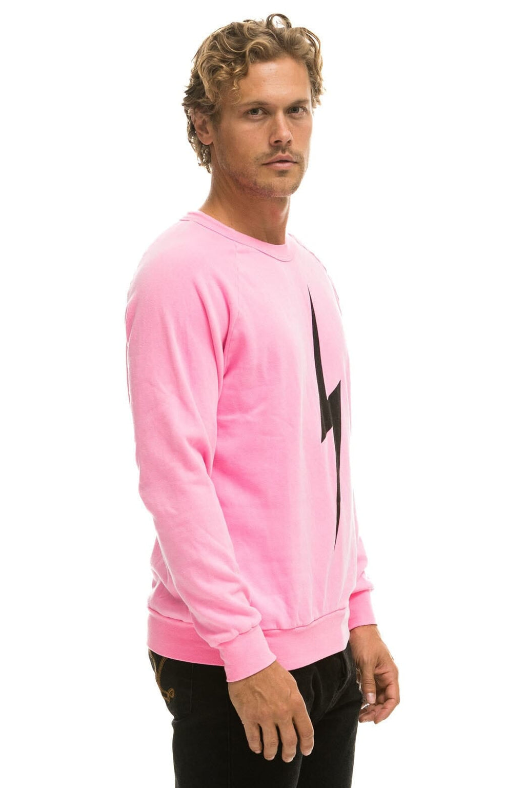 Retro BOLT CREW SWEATSHIRT - NEON PINK