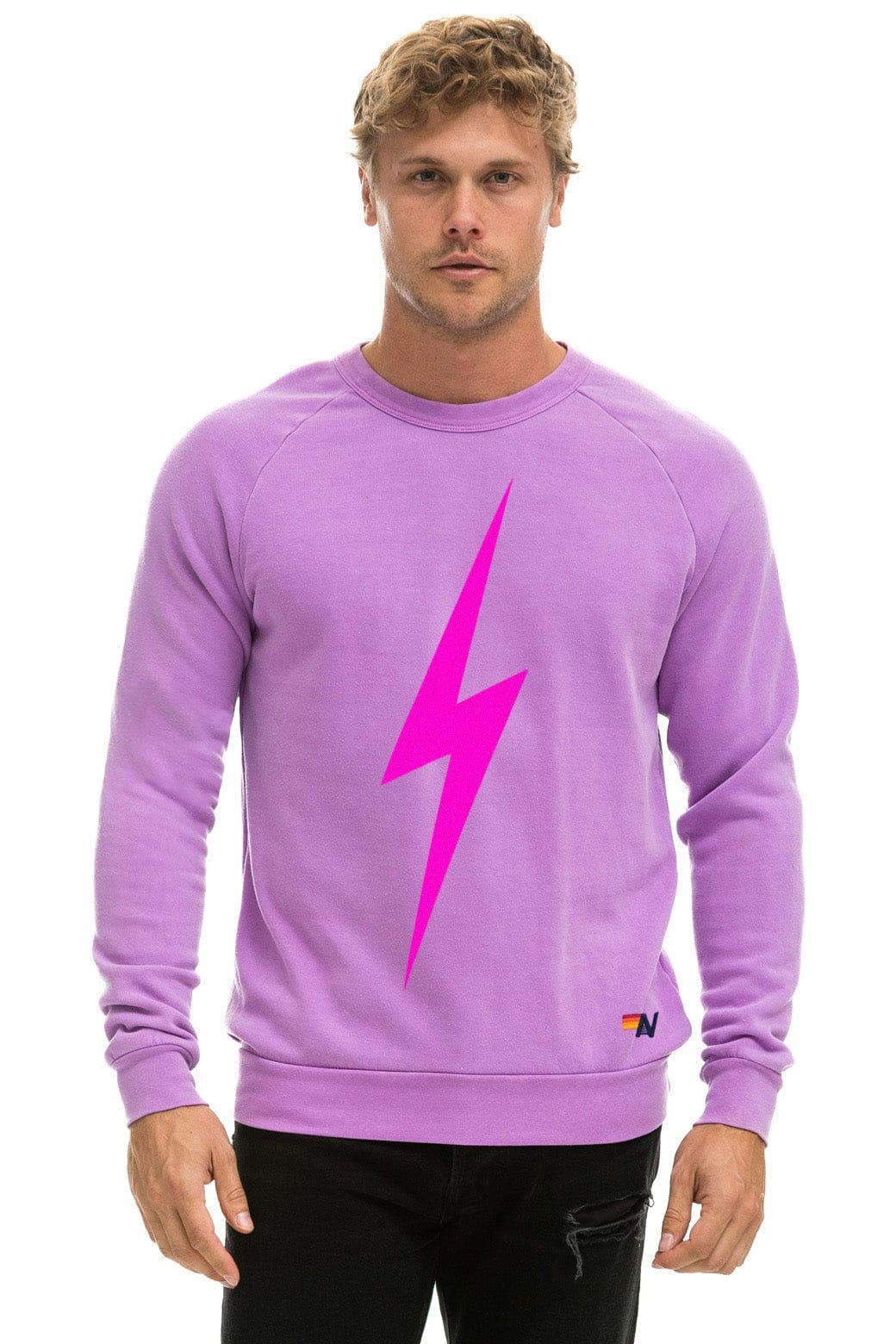 Retro BOLT CREW SWEATSHIRT - NEON PURPLE NEON PINK