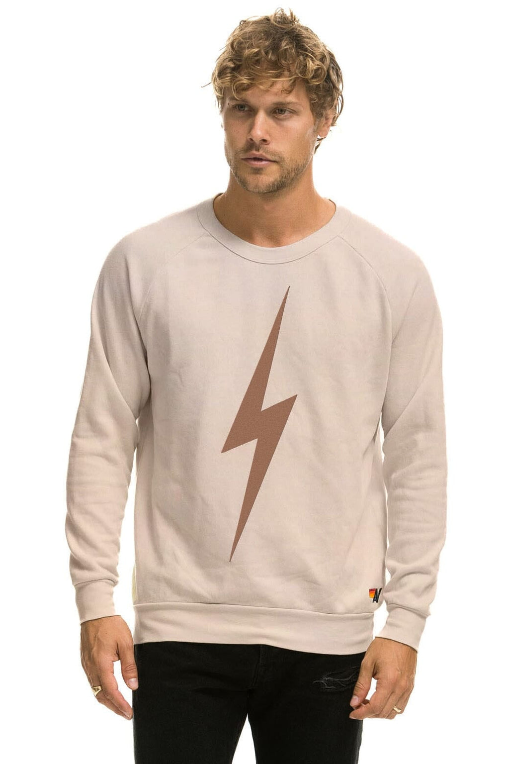 Retro BOLT CREW SWEATSHIRT - SAND MOCHA