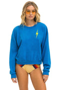 Retro BOLT STITCH RELAXED CREW SWEATSHIRT - OCEAN NEON YELLOW