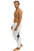 Retro BOLT STITCH SWEATPANTS - WHITE BLACK