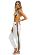 Retro BOLT STRIPE SWEATPANTS - WHITE