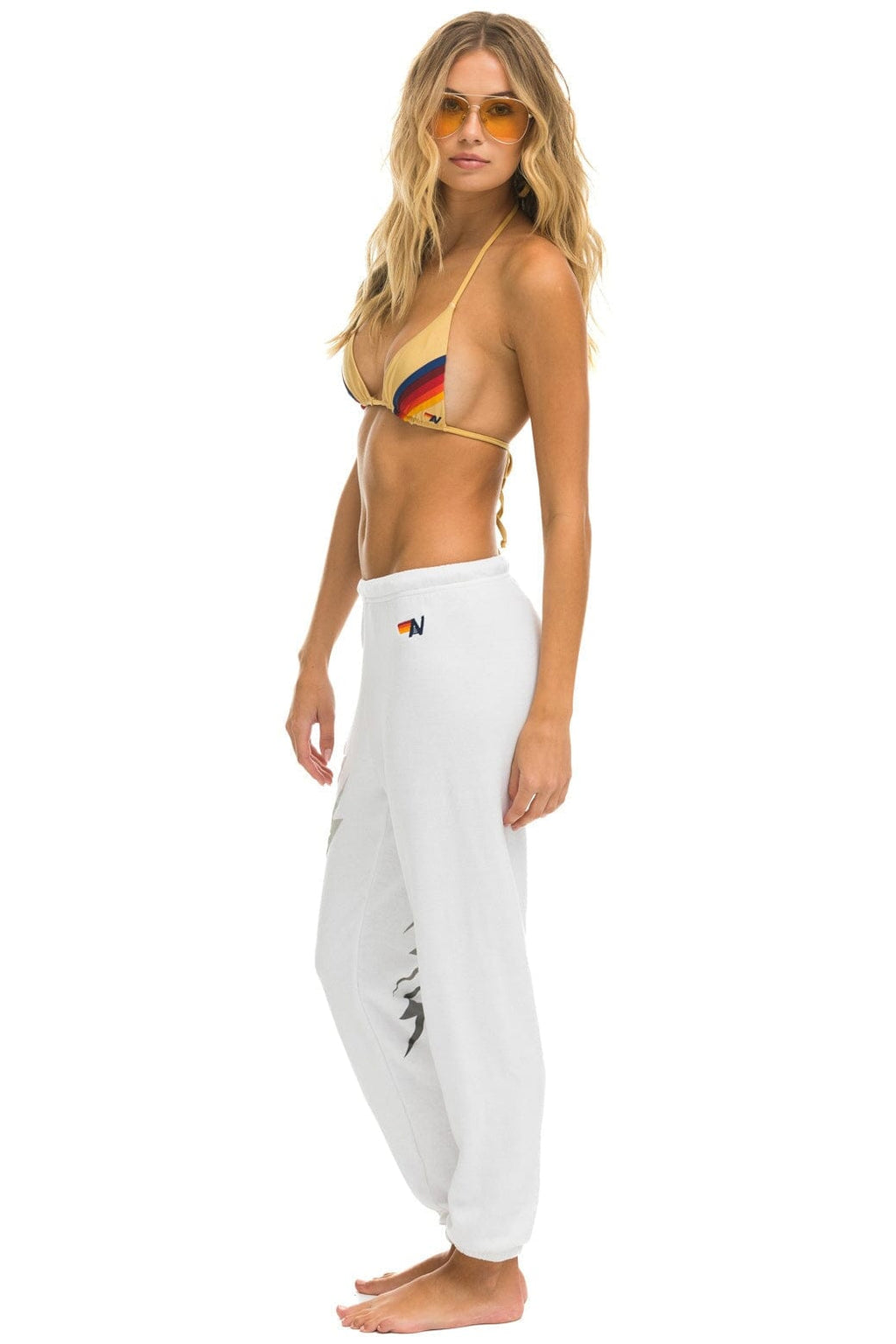 Retro BOLT GRADIENT SWEATPANTS - WHITE GREY