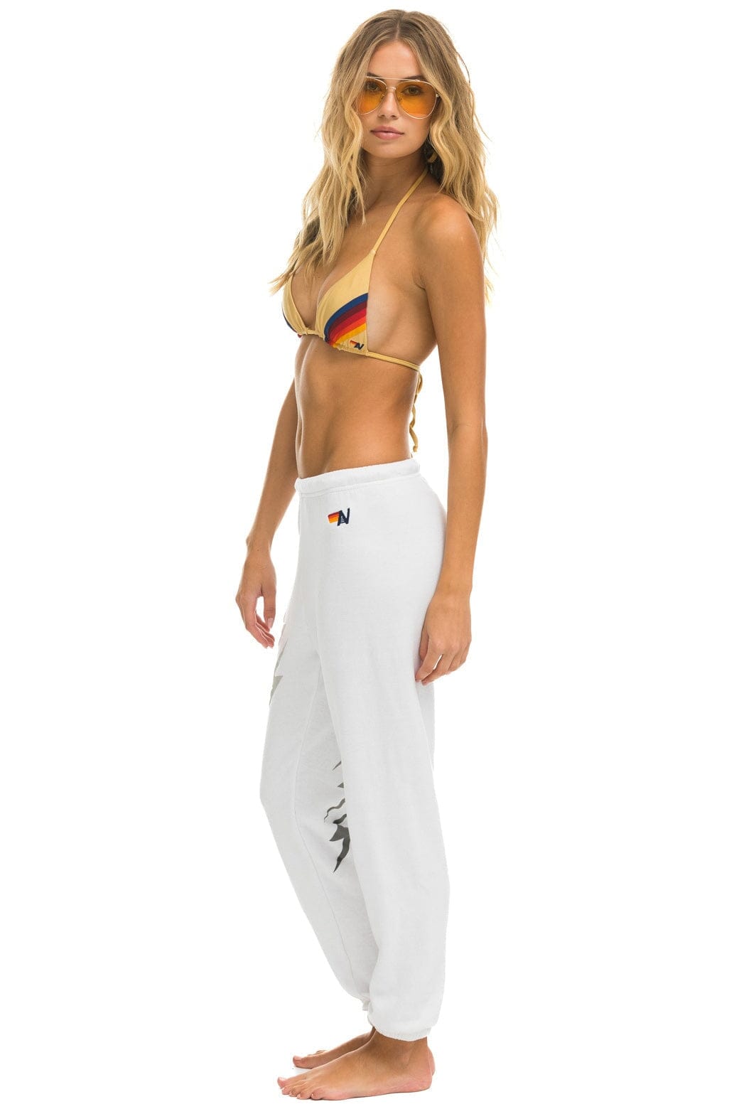 Retro BOLT GRADIENT SWEATPANTS - WHITE GREY