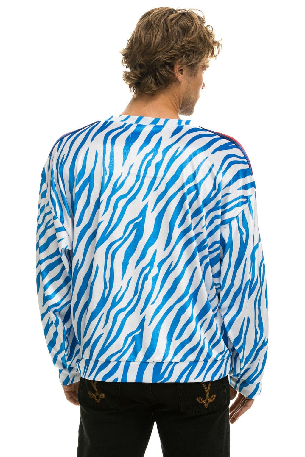 Retro CLASSIC VELVET RELAXED SWEATSHIRT - BLUE TIGER