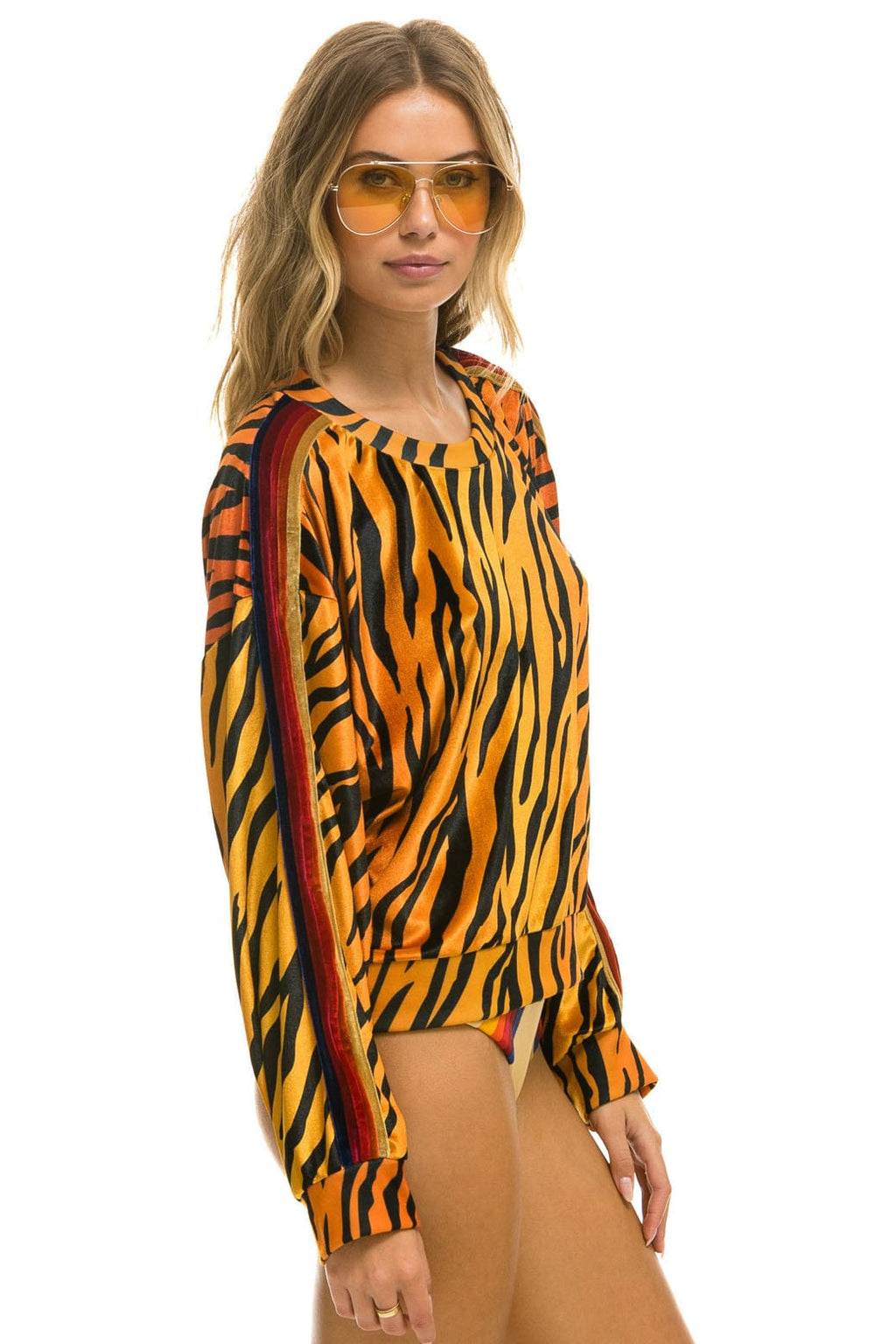 Retro CLASSIC VELVET RELAXED SWEATSHIRT - TIGER