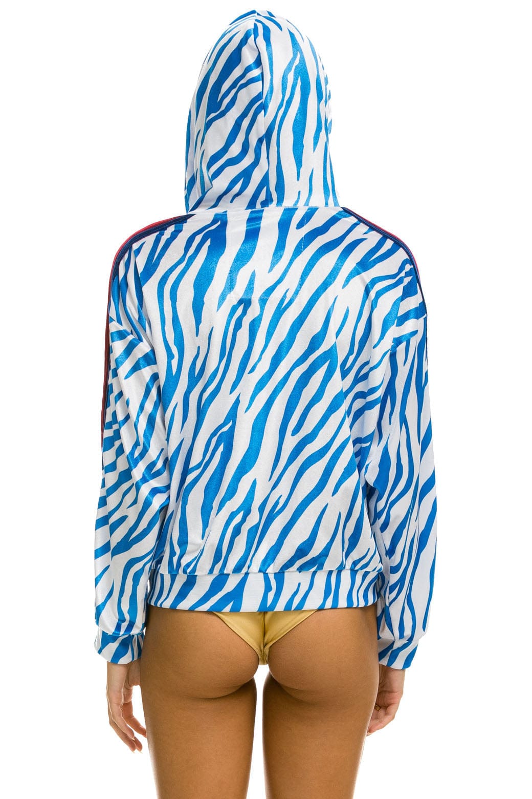 Retro CLASSIC VELVET RELAXED ZIP HOODIE - BLUE TIGER