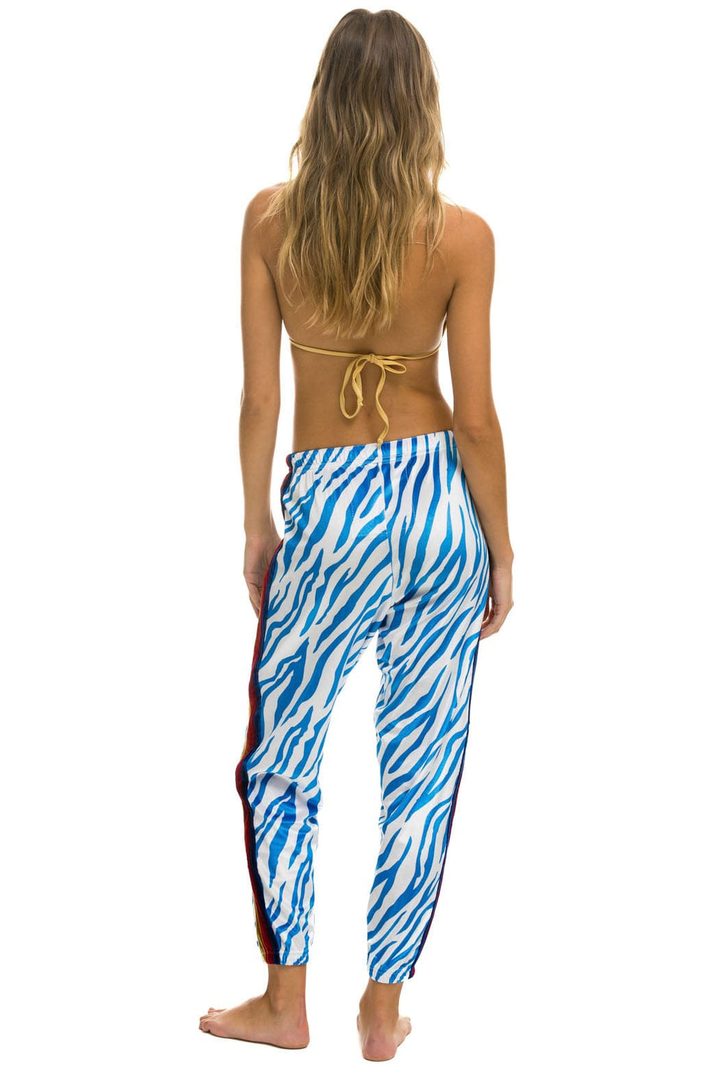 Retro CLASSIC VELVET SWEATPANTS - BLUE TIGER