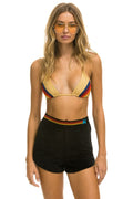 Retro LOGO STRIPE WOMENS LOUNGER SHORTS - BLACK