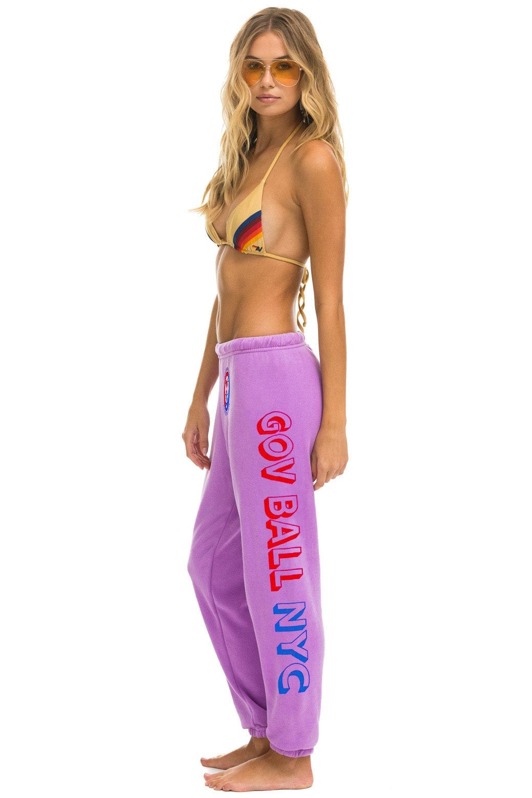 Retro GOV BALL 2024 UNISEX SWEATPANTS - NEON PURPLE