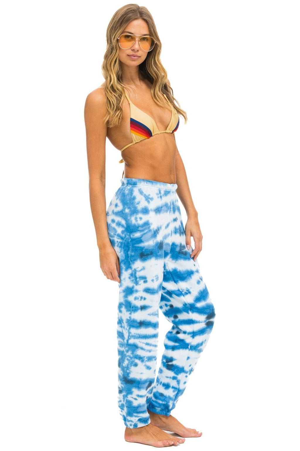 Retro HAND DYED SWEATPANTS - TIE DYE BLUE