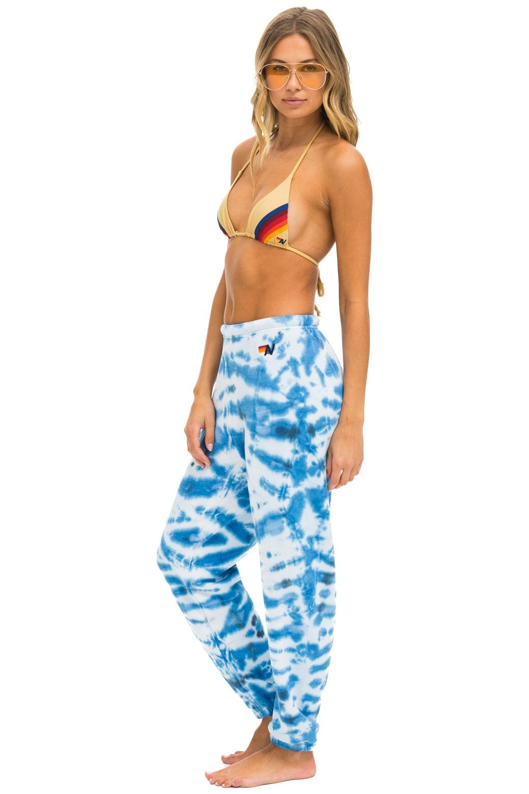 Retro HAND DYED SWEATPANTS - TIE DYE BLUE