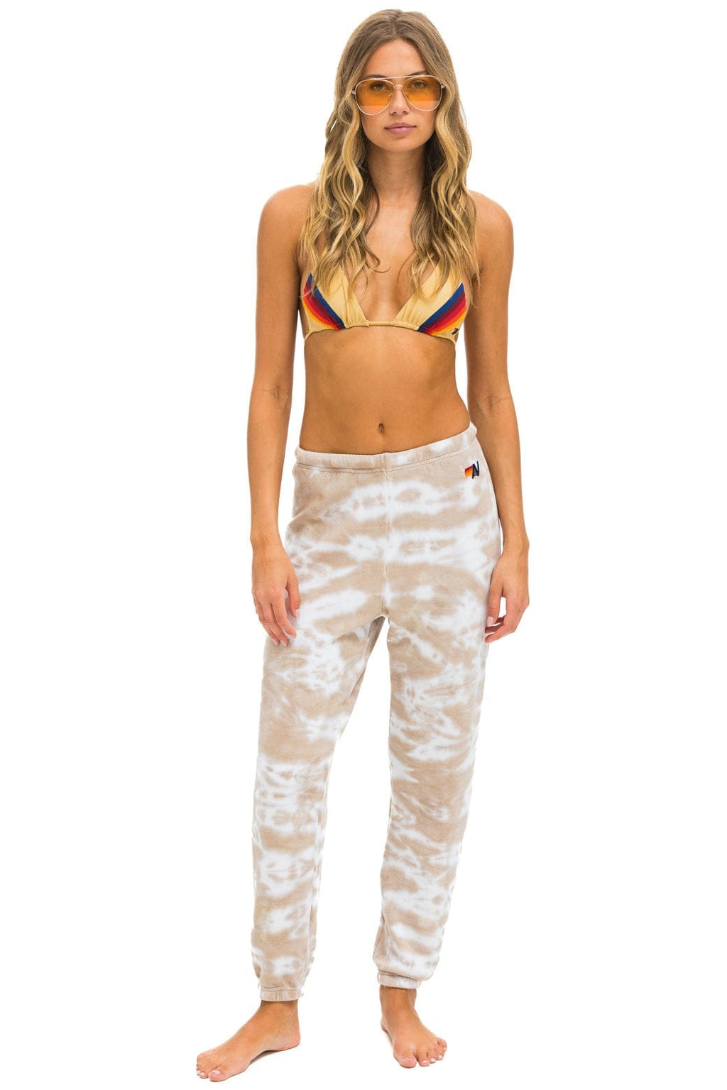 Retro HAND DYED SWEATPANTS - TIE DYE SAND