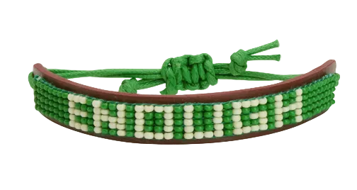 Retro Aviator Nation X ENOUGH Beaded Leather Bracelet
