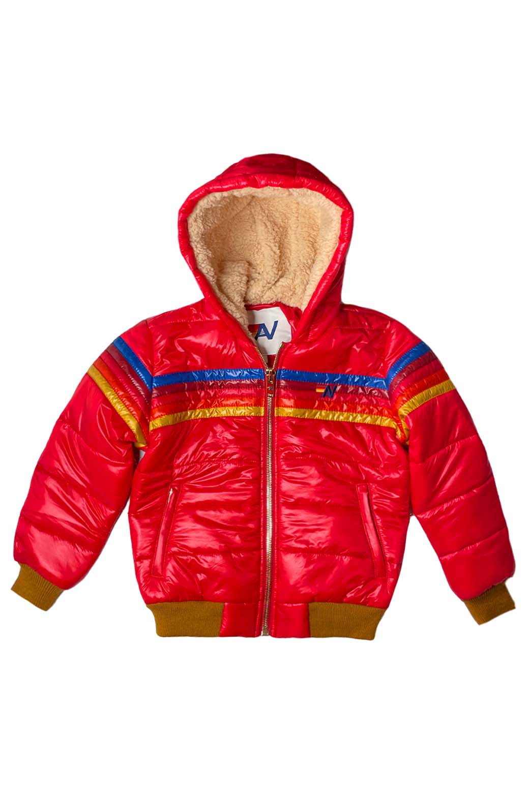 Retro KIDS 5 STRIPE TREKKER JACKET - GLOSSY CHERRY