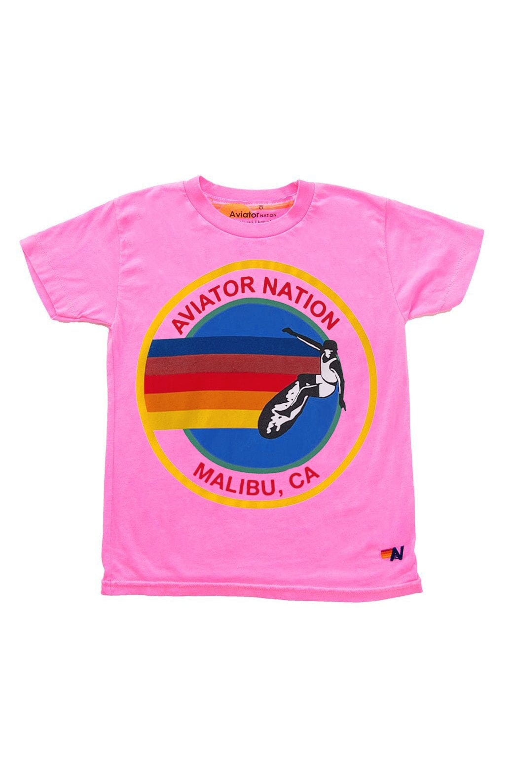 Retro KIDS AVIATOR NATION MALIBU TEE - NEON PINK