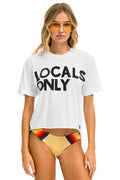 Retro LOCALS ONLY BOYFRIEND TEE - WHITE