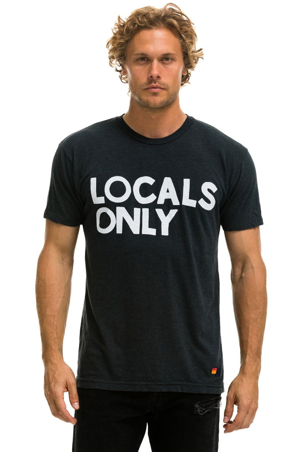 Retro LOCALS ONLY TEE - CHARCOAL