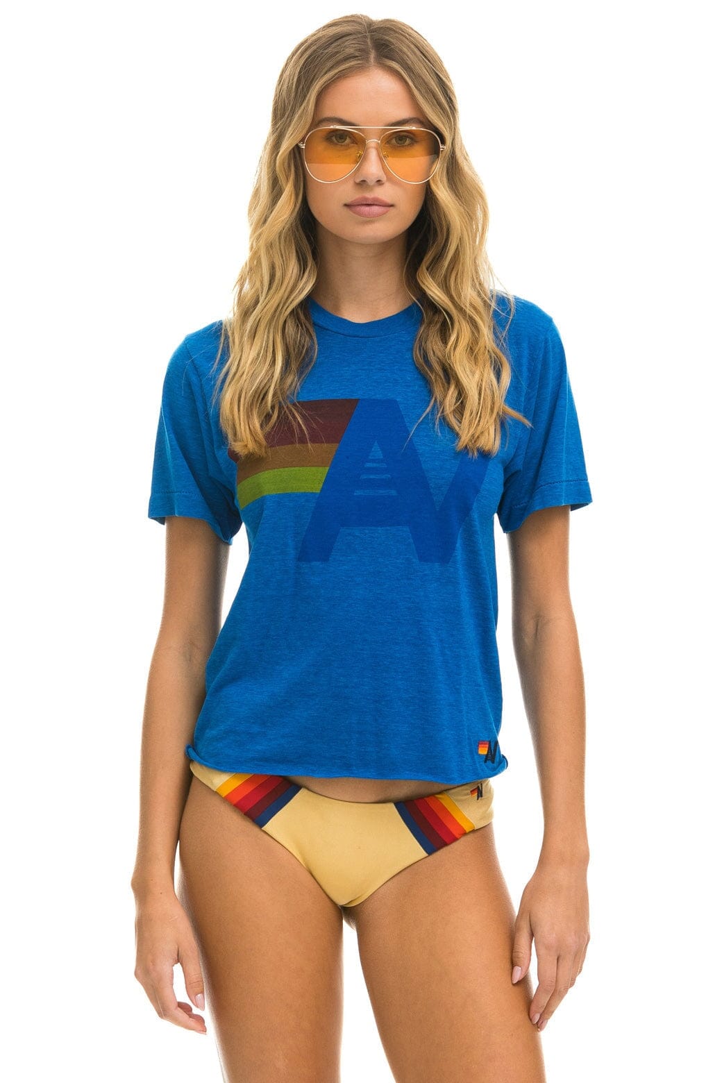 Retro LOGO BOYFRIEND TEE - OCEAN