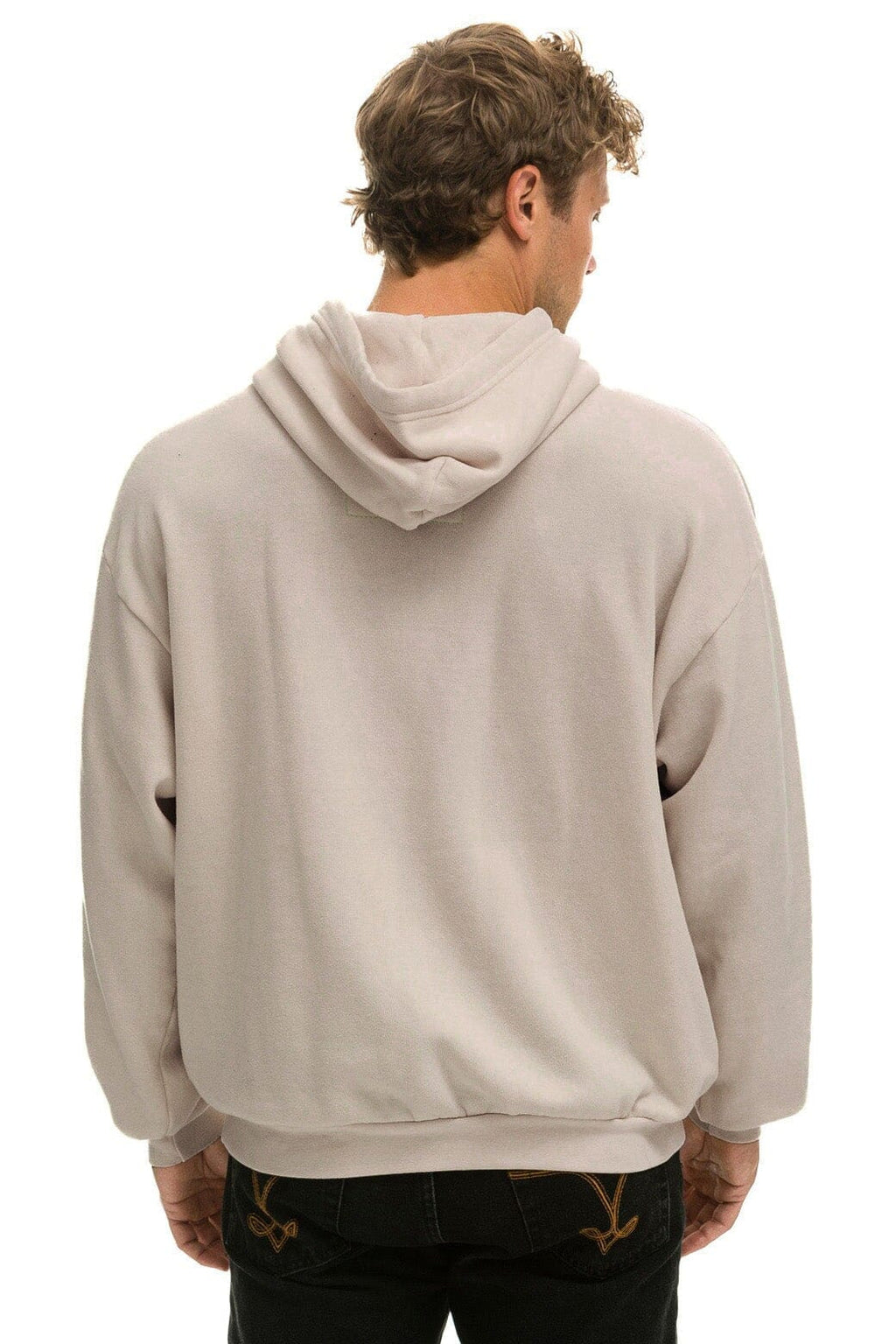 Retro LOGO PULLOVER RELAXED HOODIE - SAND