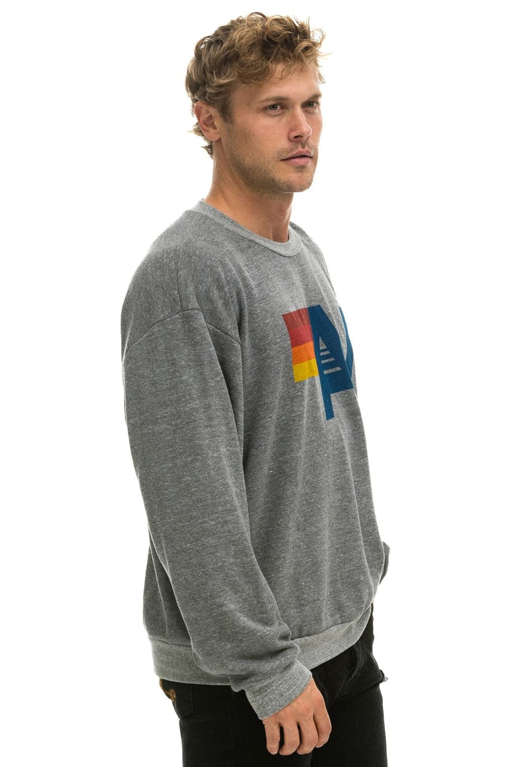 Retro LOGO RELAXED CREW SWEATSHIRT - HEATHER
