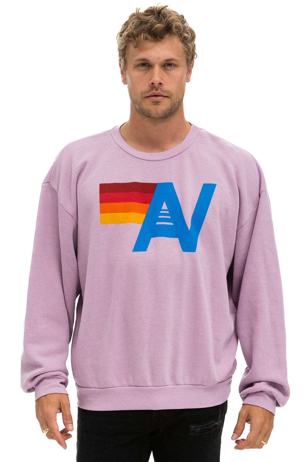 Retro LOGO RELAXED CREW SWEATSHIRT - MAUVE