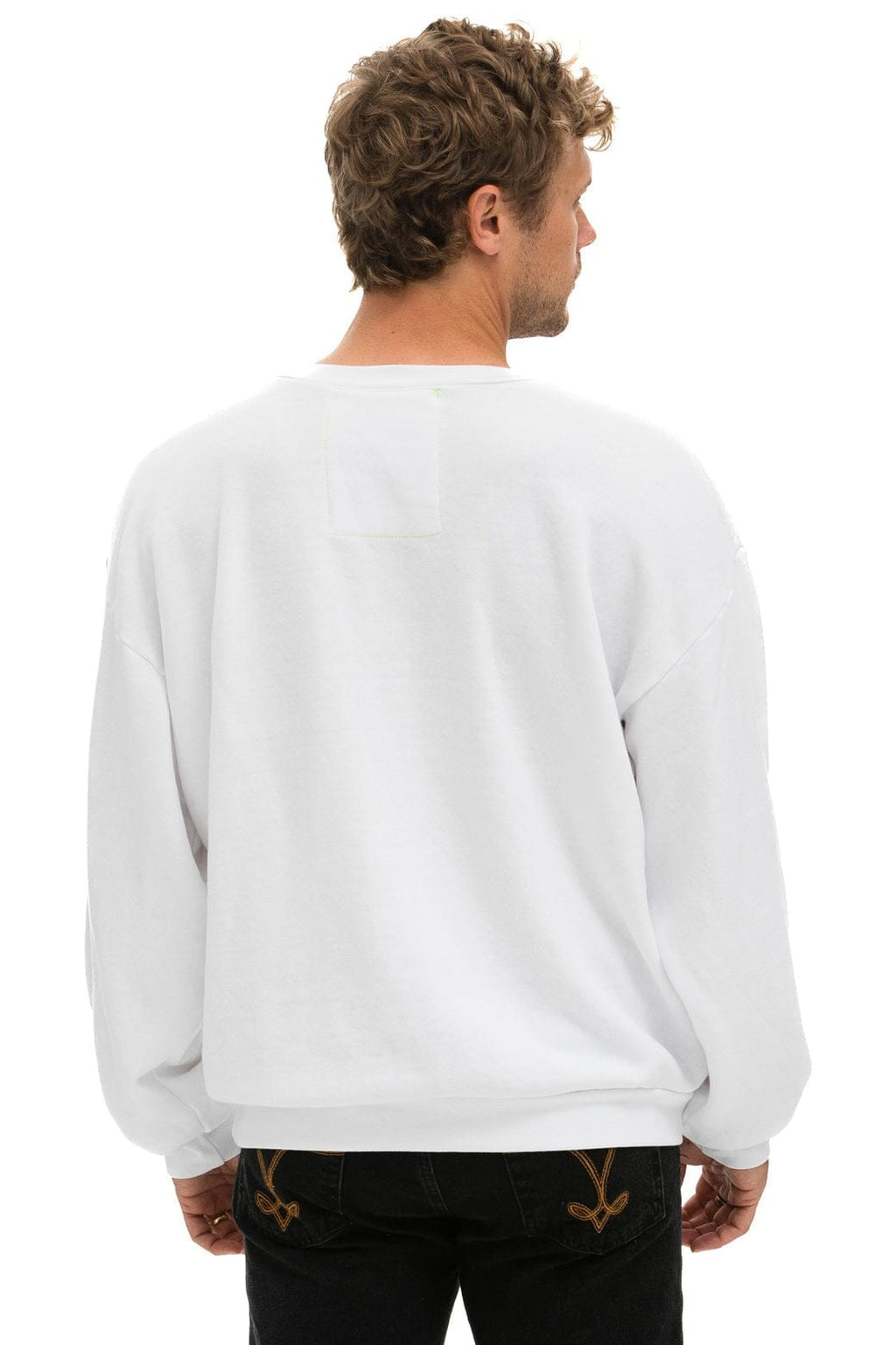 Retro LOGO RELAXED CREW SWEATSHIRT - WHITE