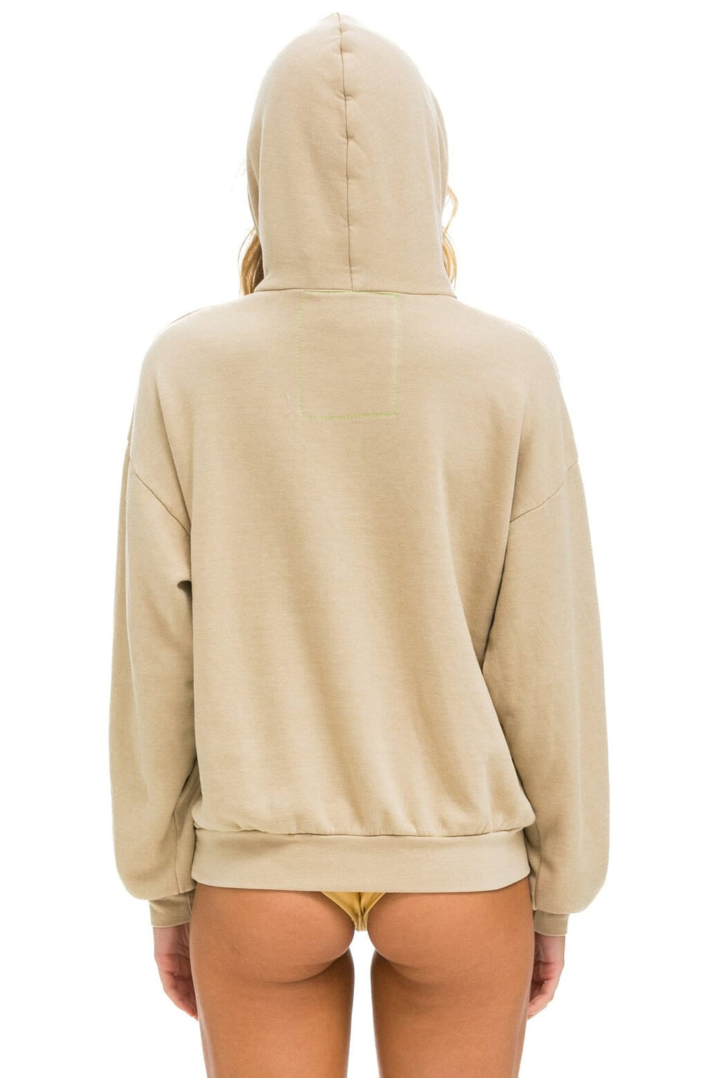 Retro LOGO STITCH PULLOVER RELAXED HOODIE - SAND