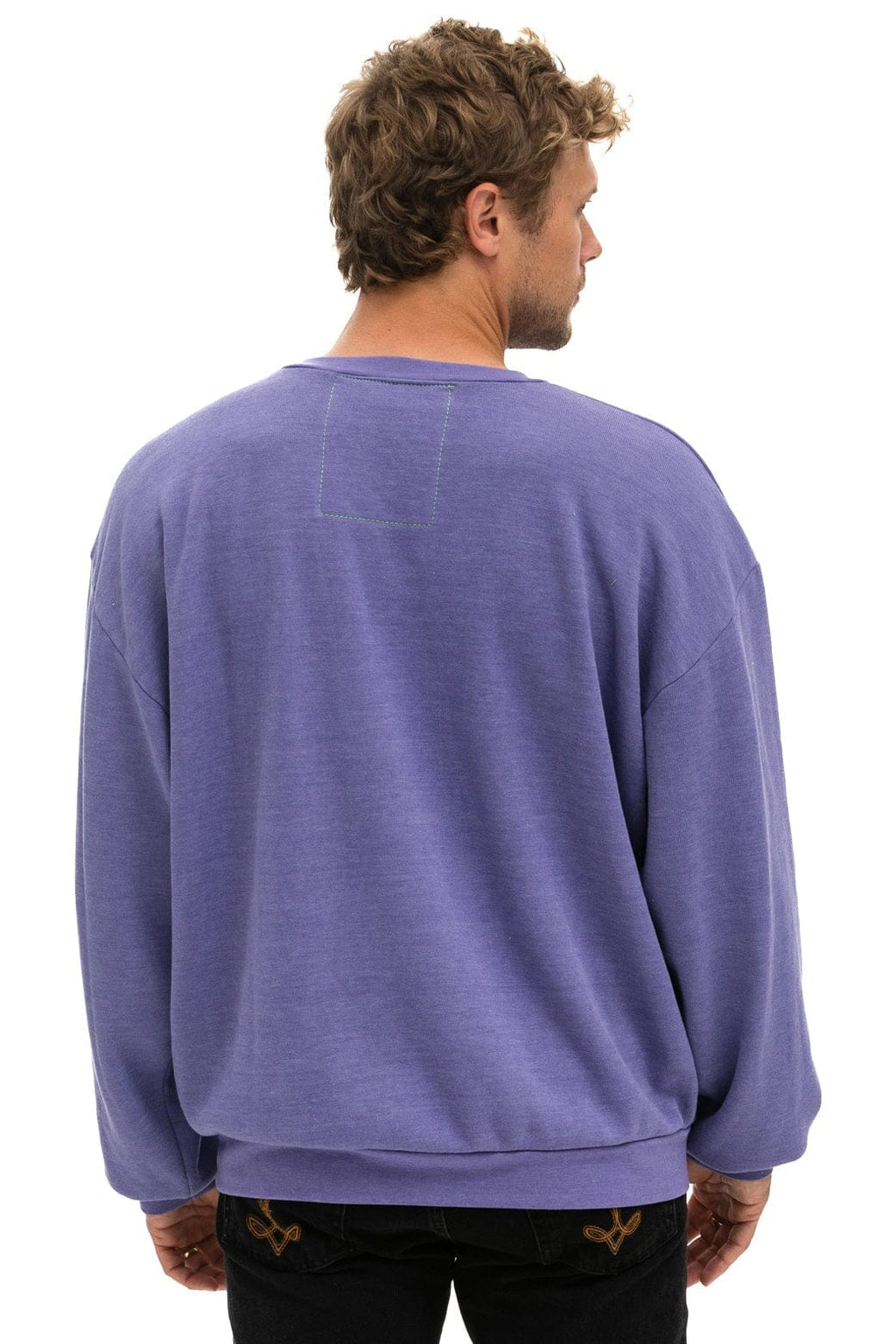 Retro LOGO STITCH RELAXED CREW SWEATSHIRT - LAVENDER