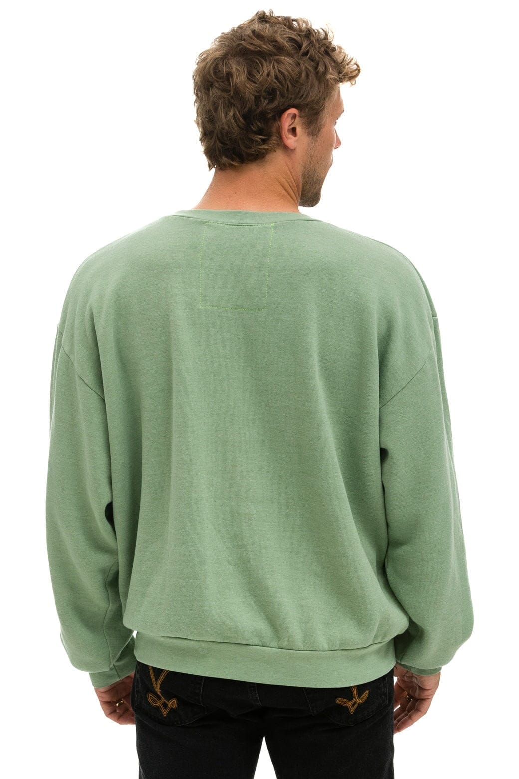 Retro LOGO STITCH RELAXED CREW SWEATSHIRT - SAGE