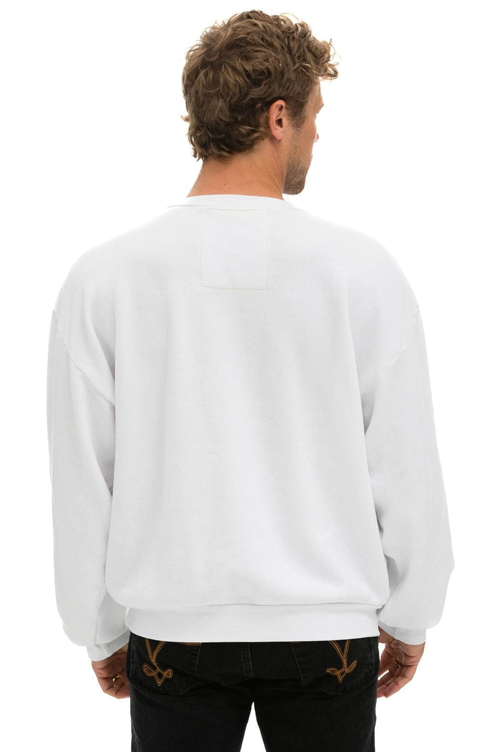 Retro LOGO STITCH RELAXED CREW SWEATSHIRT - WHITE