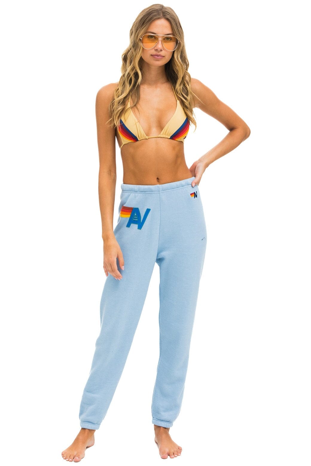 Retro LOGO STITCH SWEATPANTS - ICE