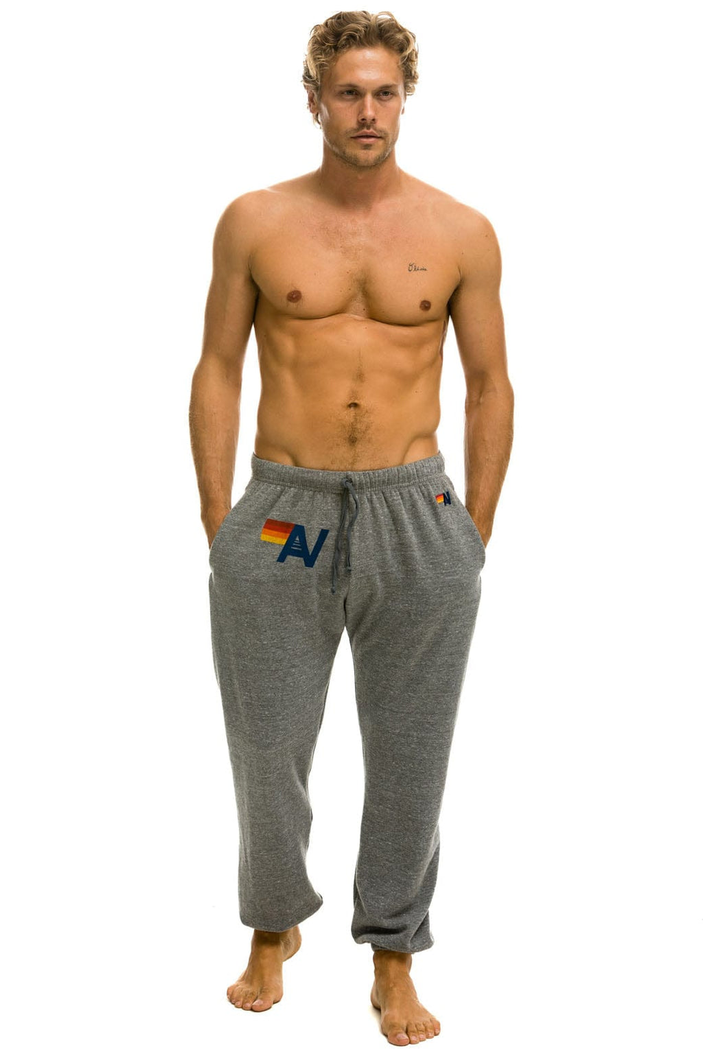 Retro LOGO SWEATPANTS - HEATHER GREY