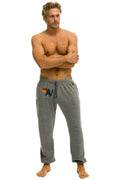 Retro LOGO SWEATPANTS - HEATHER GREY