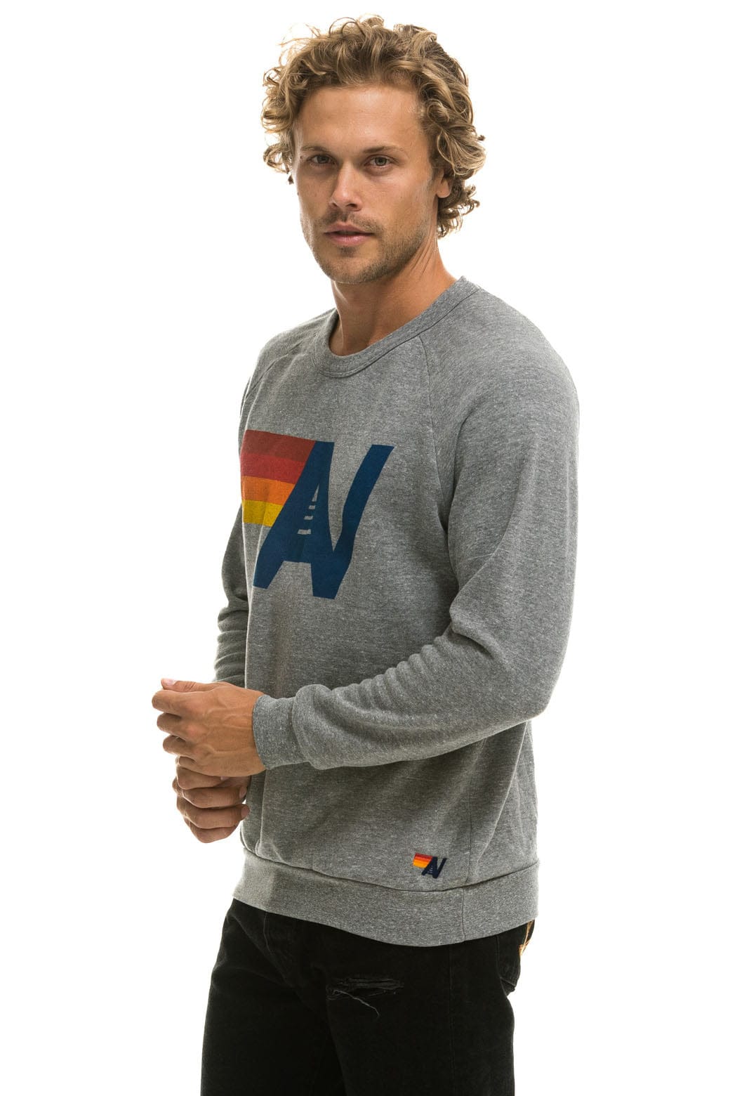 Retro LOGO SWEATSHIRT - HEATHER GREY
