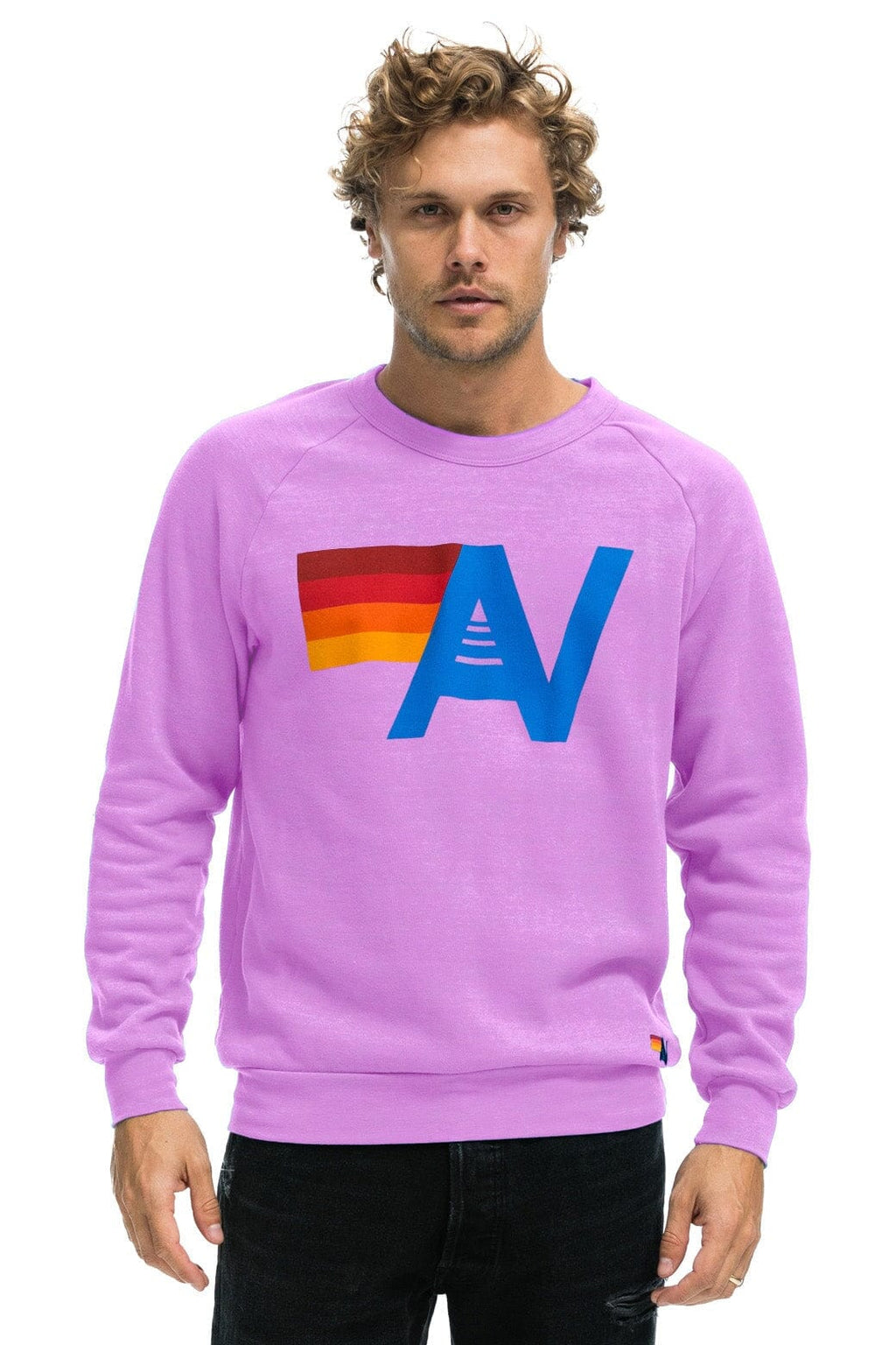 Retro LOGO SWEATSHIRT - NEON PURPLE