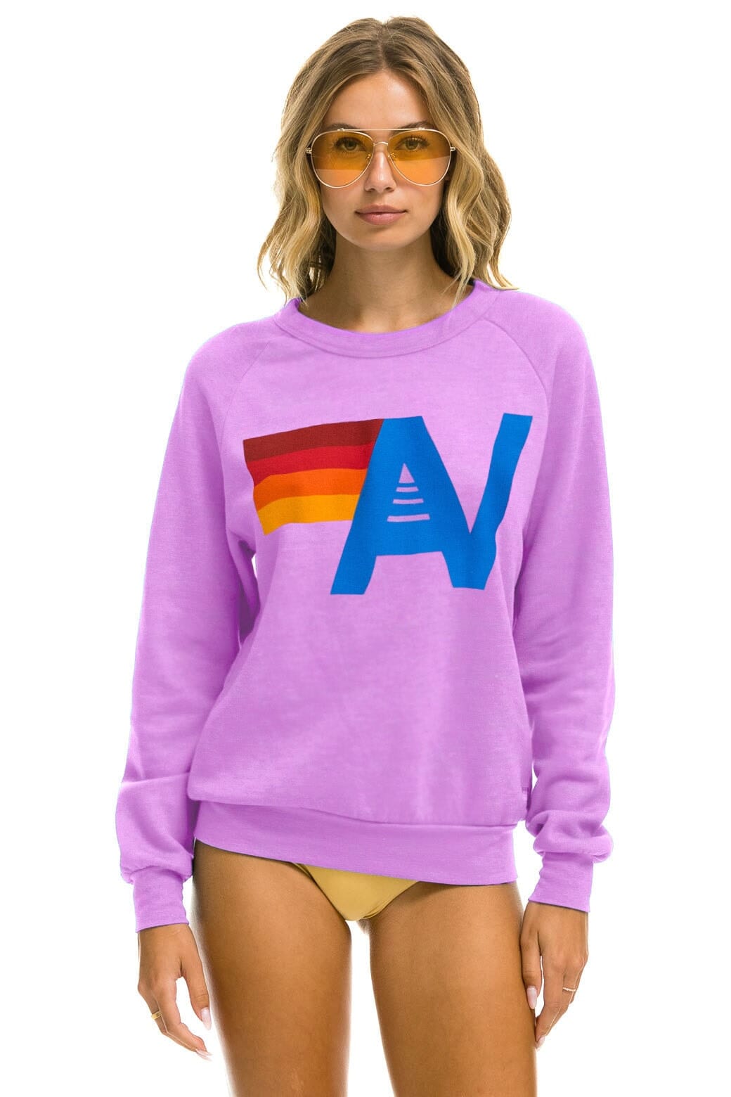 Retro LOGO SWEATSHIRT - NEON PURPLE