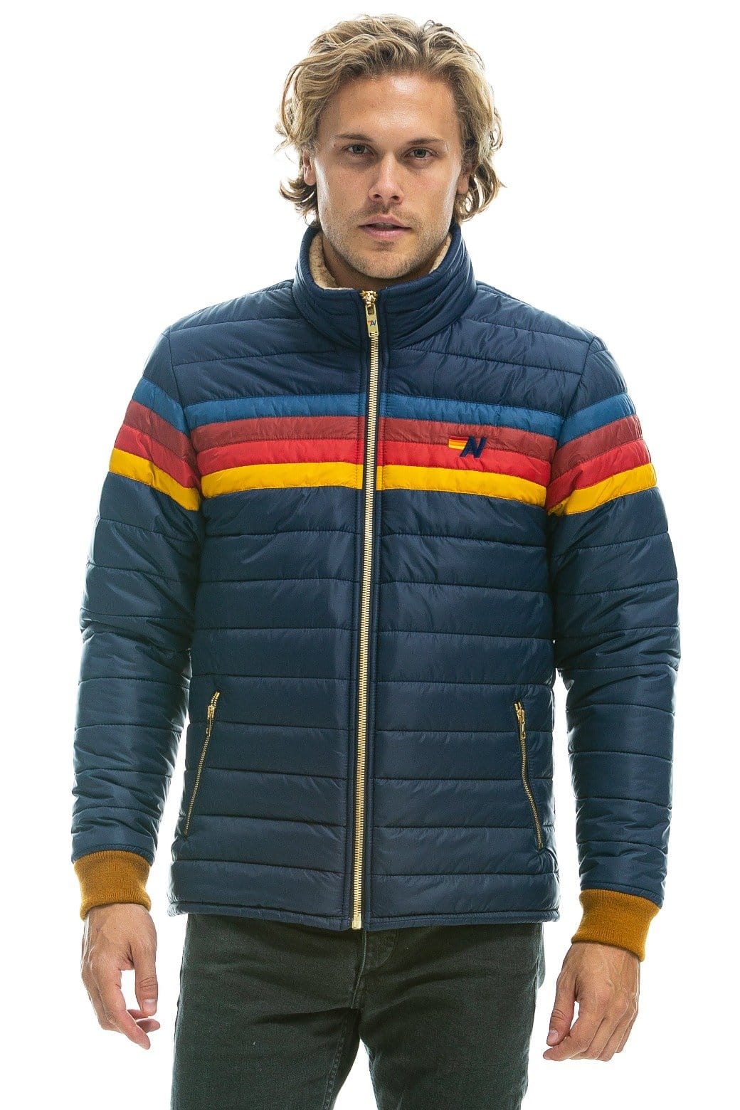 Retro 4 STRIPE JACKET - NAVY