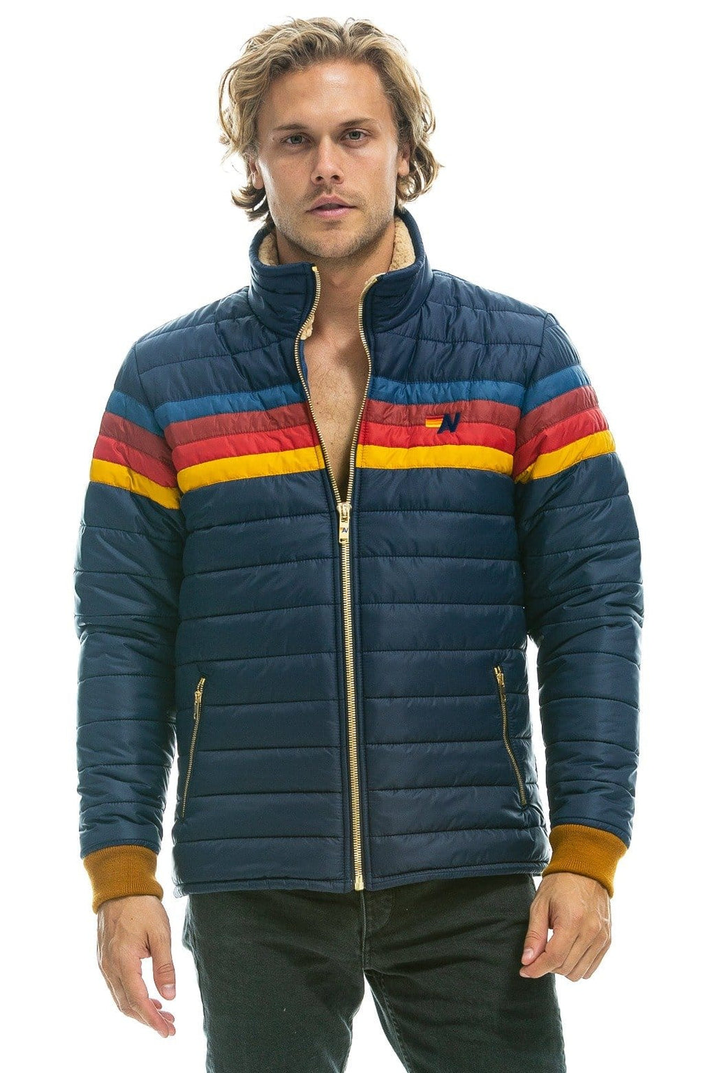 Retro 4 STRIPE JACKET - NAVY