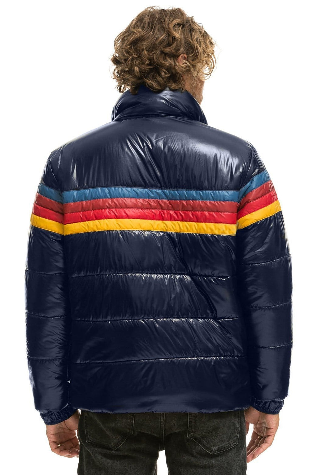 Retro 4 STRIPE LUXE TRAVELER JACKET - GLOSSY NAVY