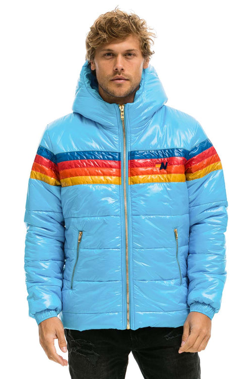Retro 4 STRIPE LUXE TREKKER JACKET - GLOSSY SKY