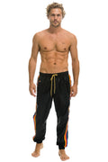 Retro MENS 4 STRIPE WIND PANT - BLACK